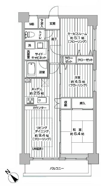 リバーサイド上野毛　間取り