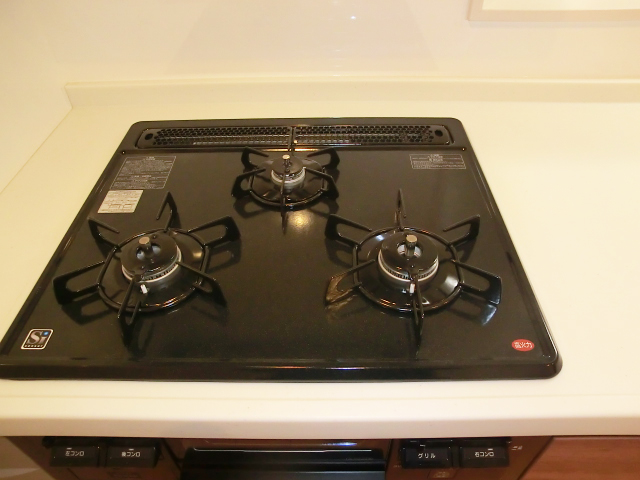 牛込中央マンション　ガスコンロは3口