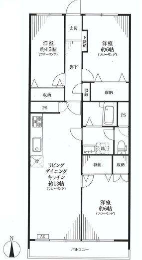馬事公苑前ハイム2号棟　間取り2階