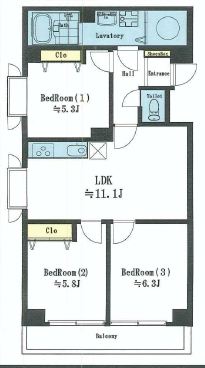 ライオンズマンション東麻布　間取り