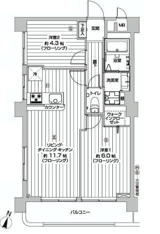 マンション都立大　間取り203