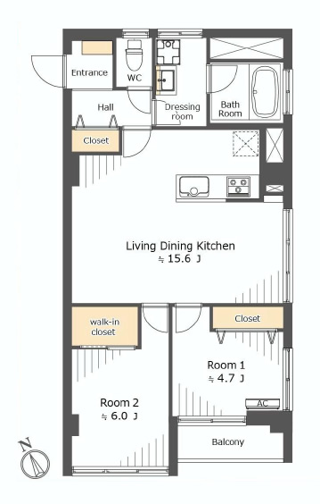 牛込中央マンション　間取り