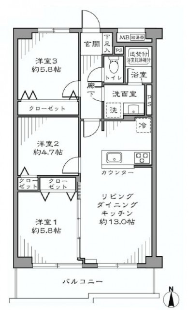 パシフィック馬事公苑前　間取り
