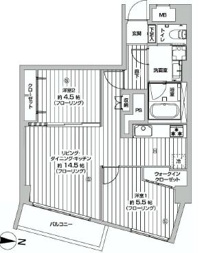 ライオンズマンション駒沢　間取り