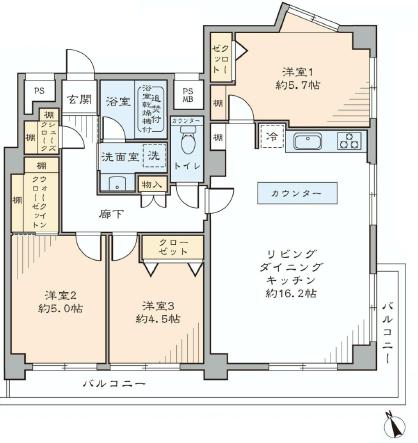 中銀築地マンシオン　間取り