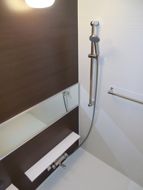 シャワーにはスライドバー＆カウンター