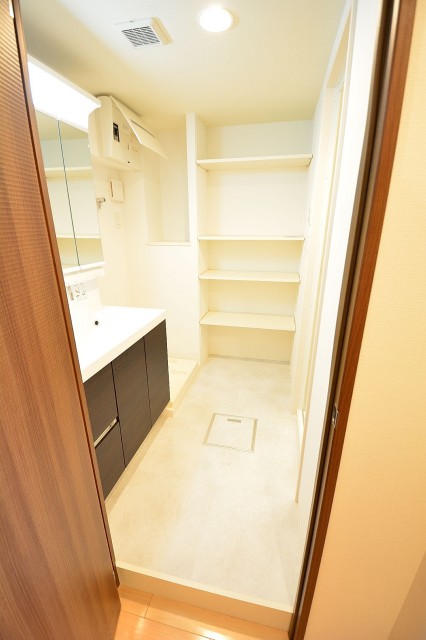 田町スカイハイツ 明るい洗面室