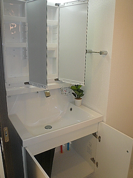 広々とした洗面化粧台　収納