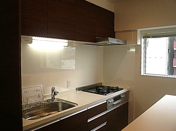 中銀築地マンシオン　収納バッチリなカウンターありのキッチン