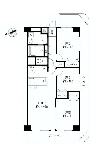 東品川公園スカイハイツ　間取り