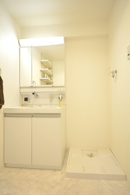 大森パークハイツ　洗面化粧台と洗濯機置場