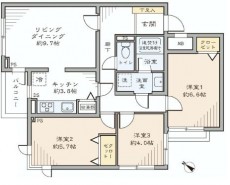 パークハイム上馬　3LDK　間取り