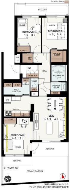 コスモヒルズ東松原　間取り図