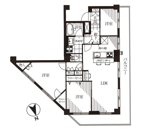 マンション白金苑　間取り505