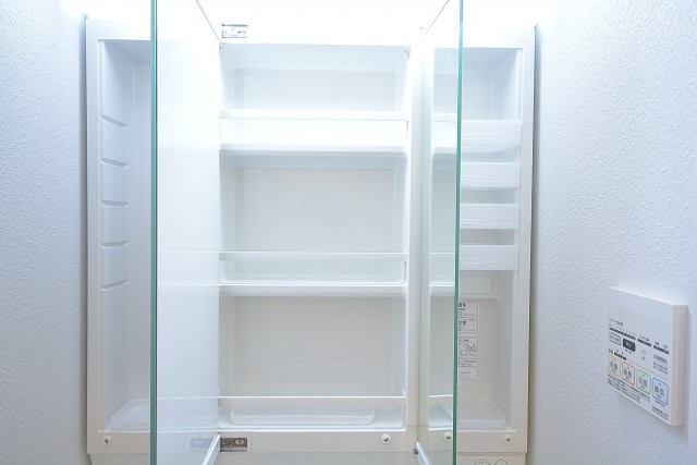 メイゾン西麻布　3面鏡の裏は一面収納