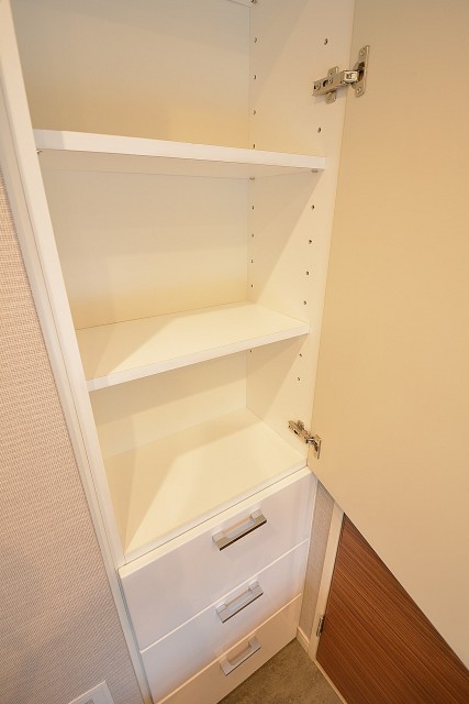 大崎南パークハウス　タオルの置場に便利なリネン庫