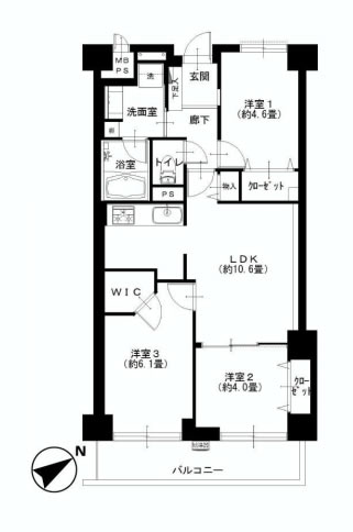 目白ガーデニア　間取り416