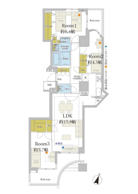 幡ケ谷ハイムグランシス　間取り図