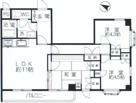 プラザ六番館 401号室　間取図