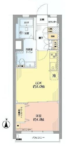 自由が丘第6コーポ　1LDK　間取り