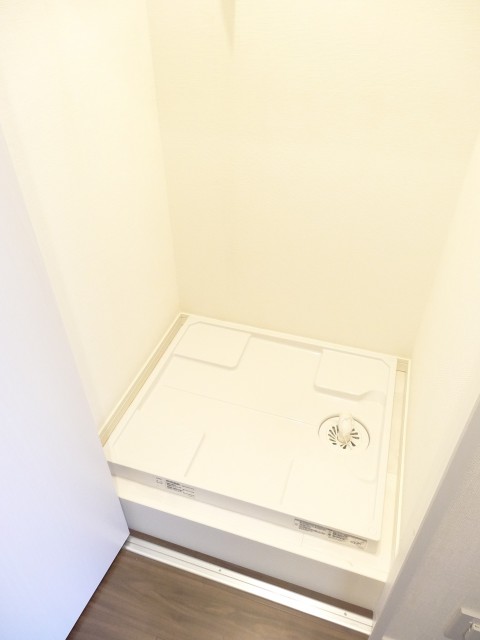 扉付きの洗濯機置場