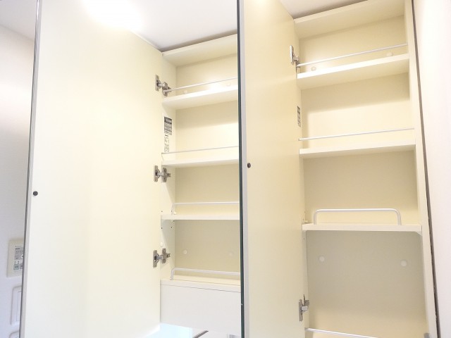 鏡の裏は一面収納