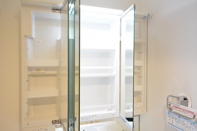 トゥール高輪　3面鏡の裏は一面収納