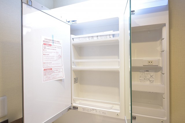 グランドメゾン幡ヶ谷　鏡の裏は一面収納