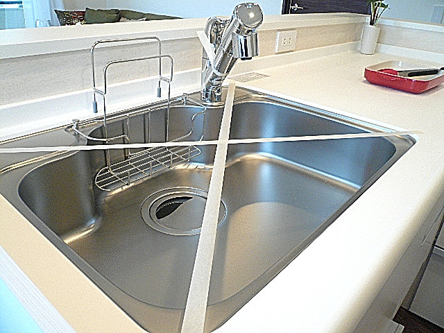 L字型システムキッチン　シンク