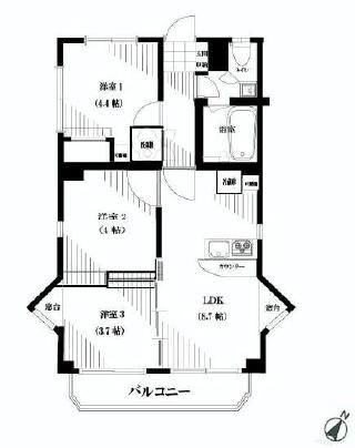 六本木東豊エステート　3LDK　間取り