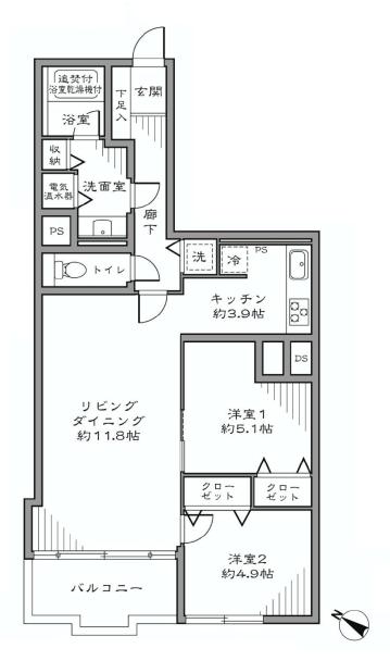 ライオンズマンション経堂第2　間取り