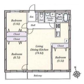 松涛マンション　間取図
