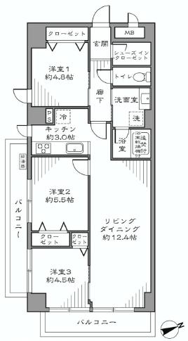 ライオンズマンション広尾第2　間取り