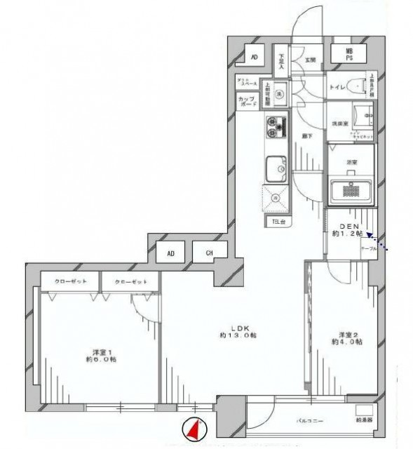 成城エコーハイツ　間取り604