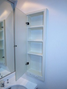 スカーラ四谷　ホテルライクな一枚鏡の洗面化粧台