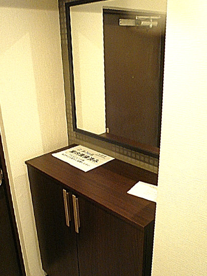 東建マンション学芸大　ミラー・カウンター付玄関収納