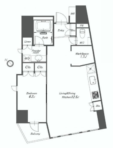 サンクタス市ヶ谷富久町イーストタワー　間取り