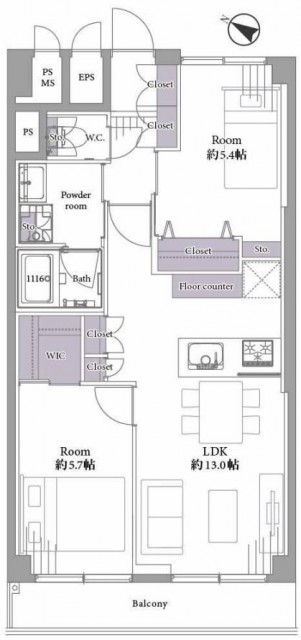 バロール代々木　間取図