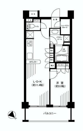 小石川ザ・レジデンスイーストスクエア　間取り　415号室