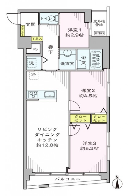 御苑フラワーマンション　間取り