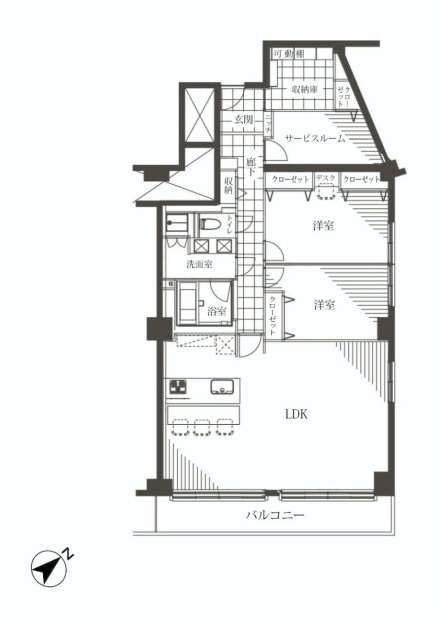 代官山マンション　間取り105
