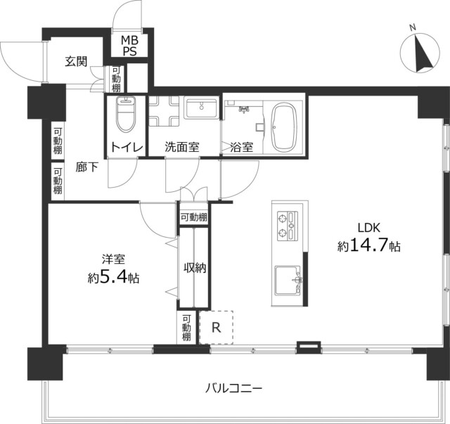 ライオンズマンション新富町701間取り図