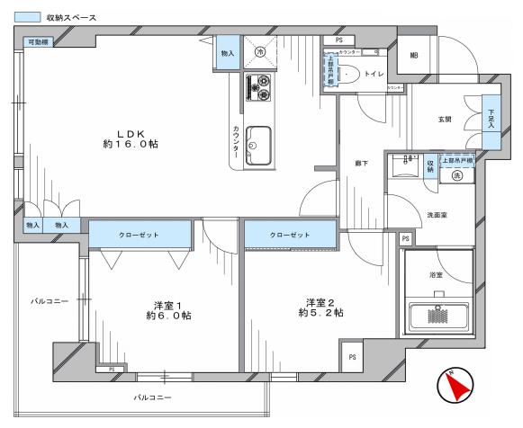 パロス新富町　間取り