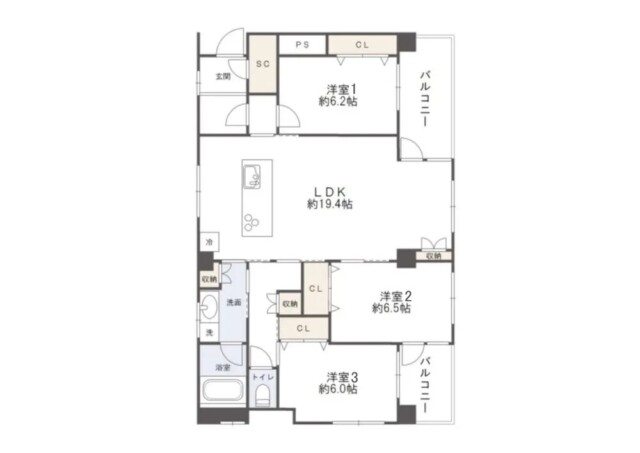 目黒グランドール　間取り図