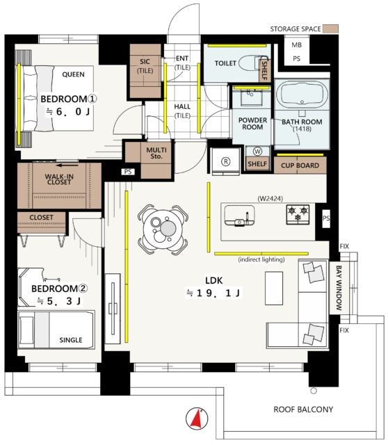 ライオンズマンション山吹町　間取り図
