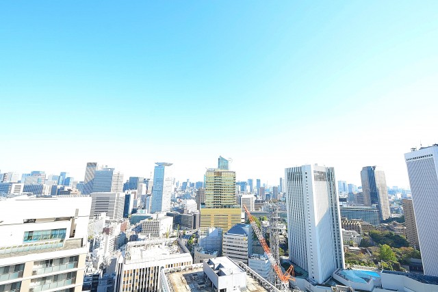 赤坂タワーレジデンス　7.4帖ベッドルームバルコニー眺望