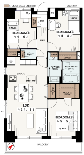 マイキャッスル蒲田　間取り図