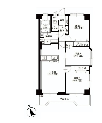 池ノ上グロリアハイツ　間取り図