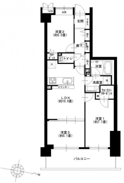 モア・クレスト荻窪　間取り3階