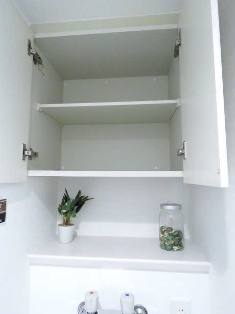 クレッセント麻布Ⅱ　洗濯機置場上の吊戸棚